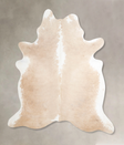 Beige and White X-Large Brazilian Cowhide Rug 6'8"H x 6'3"W #A46077 by Hudson Hides