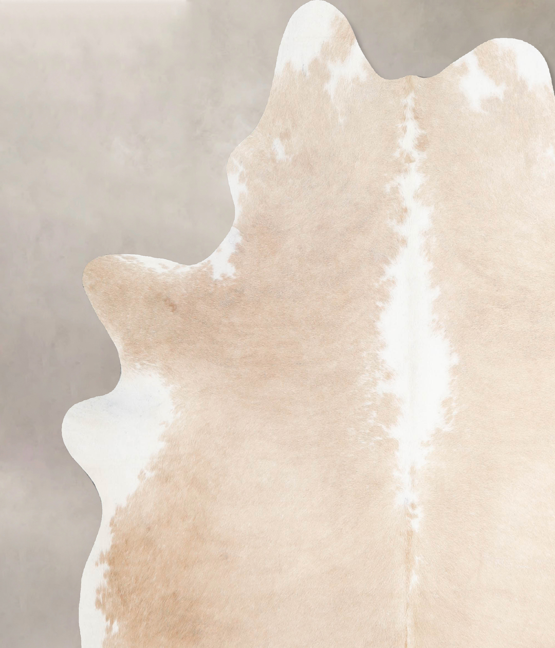 Beige and White X-Large Brazilian Cowhide Rug 6'8"H x 6'3"W #A46077 by