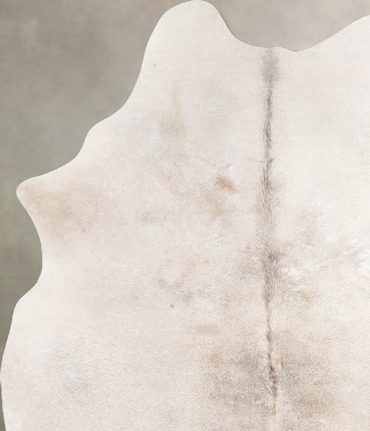 Ivory with Beige Large Brazilian Cowhide Rug 6'4"H x 4'11"W #A46078 by Hudson Hides