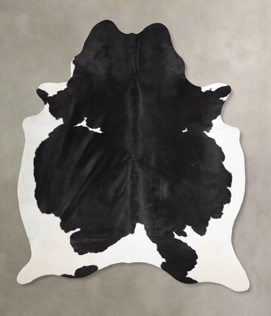 Black and White XX-Large Brazilian Cowhide Rug 7'10"H x 6'7"W #A46081 by Hudson Hides