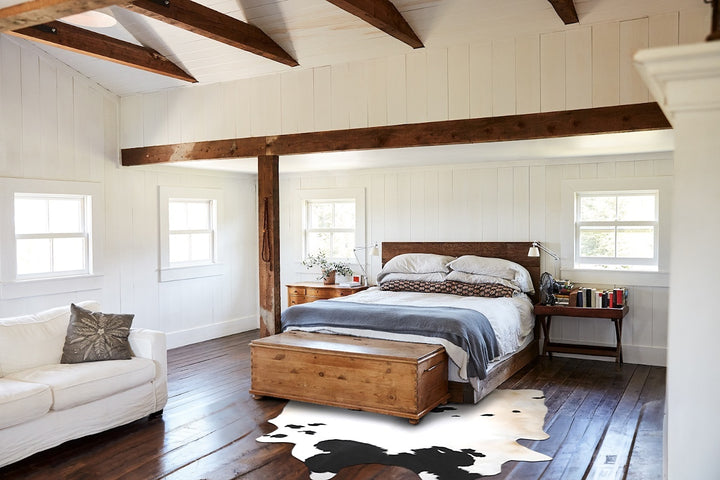 Black and White XX-Large Brazilian Cowhide Rug 7'11"H x 6'8"W #A46094 by Hudson Hides