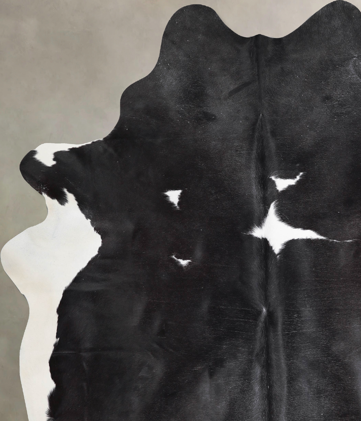 Black and White XX-Large Brazilian Cowhide Rug 8'1"H x 6'6"W #A46096 by Hudson Hides