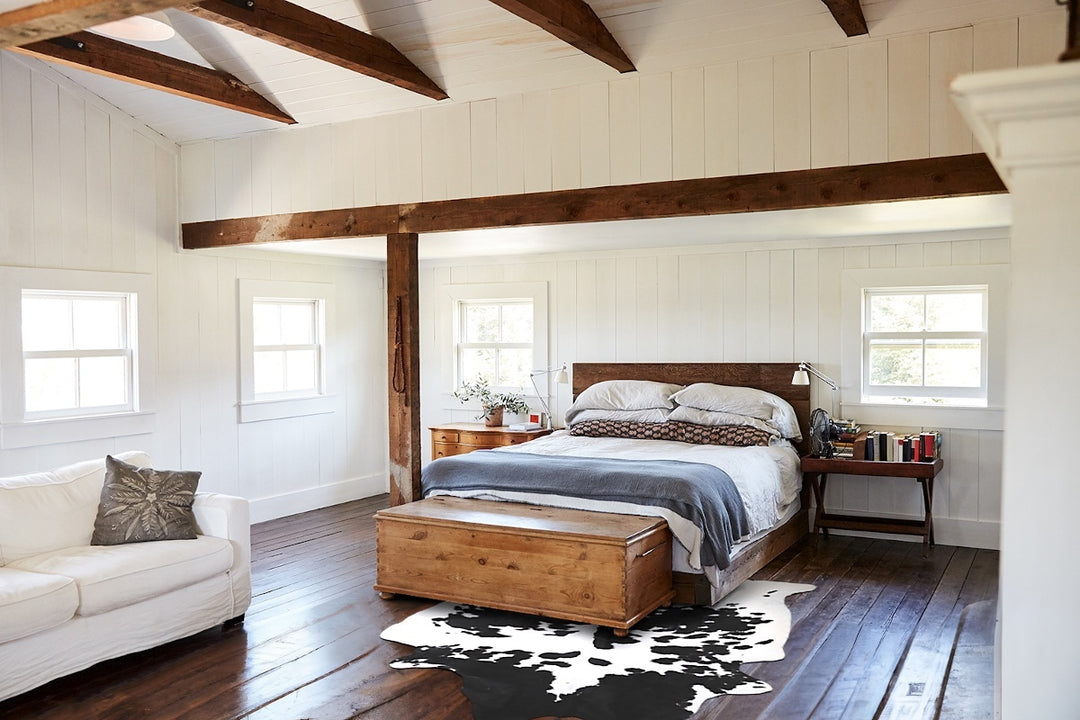 Black and White XX-Large Brazilian Cowhide Rug 7'11"H x 6'10"W #A46105