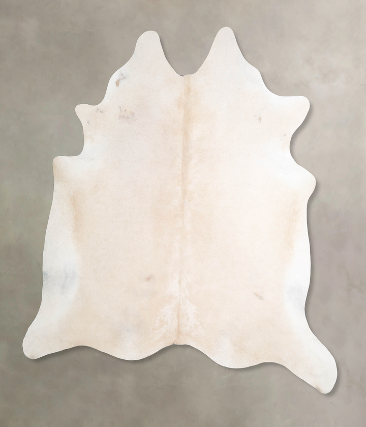 Ivory with Beige XX-Large Brazilian Cowhide Rug 7'5"H x 7'1"W #A46126 by Hudson Hides