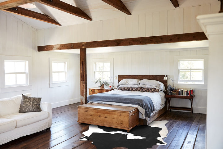 Black and White XX-Large Brazilian Cowhide Rug 8'5"H x 7'6"W #A46141 by Hudson Hides