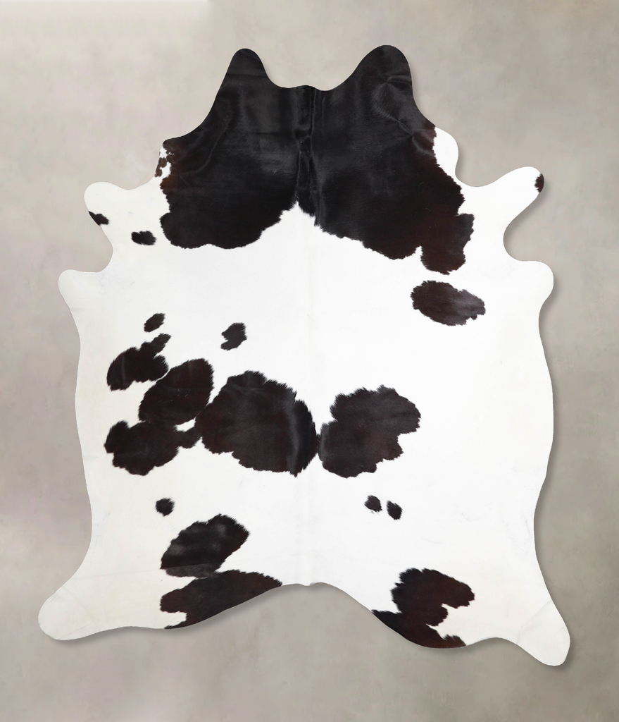 Black and White XX-Large Brazilian Cowhide Rug 7'10"H x 6'9"W #A46154 by Hudson Hides