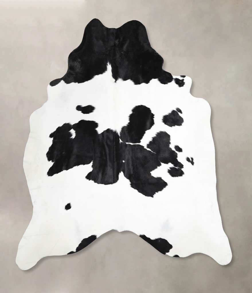 Black and White XX-Large Brazilian Cowhide Rug 7'3"H x 6'11"W #A46156 by Hudson Hides