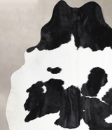 Black and White XX-Large Brazilian Cowhide Rug 7'3"H x 6'11"W #A46156 by Hudson Hides