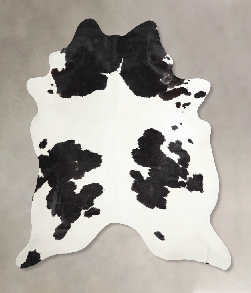Black and White XX-Large Brazilian Cowhide Rug 8'1"H x 6'10"W #A46166 by Hudson Hides