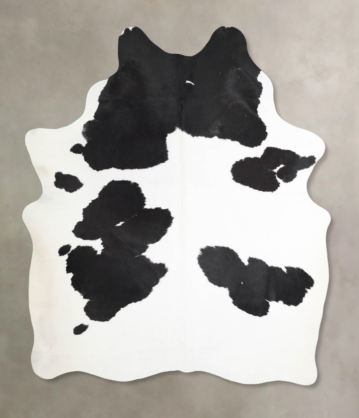 Black and White Large Brazilian Cowhide Rug 6'9"H x 5'7"W #A46170 by Hudson Hides