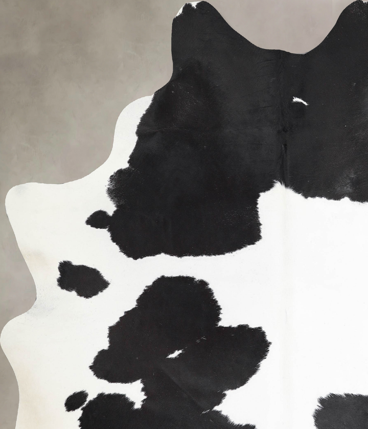 Black and White Large Brazilian Cowhide Rug 6'9"H x 5'7"W #A46170 by Hudson Hides