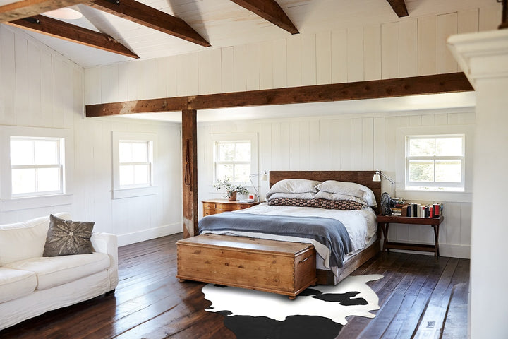 Black and White XX-Large Brazilian Cowhide Rug 8'2"H x 7'0"W #A46174 by Hudson Hides