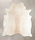 Ivory with Beige Large Brazilian Cowhide Rug 6'5"H x 5'9"W #A46180 by Hudson Hides