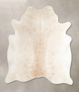 Ivory with Beige Large Brazilian Cowhide Rug 6'5"H x 5'9"W #A46180 by Hudson Hides