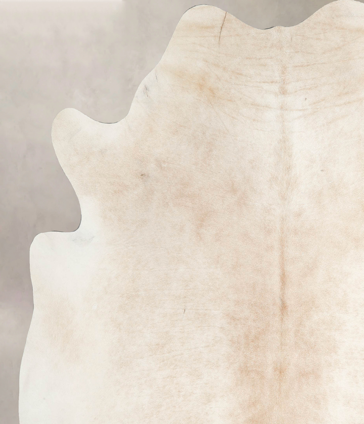 Ivory with Beige Large Brazilian Cowhide Rug 6'5"H x 5'9"W #A46180 by Hudson Hides