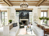 Ivory with Beige Large Brazilian Cowhide Rug 6'5"H x 5'9"W #A46180 by Hudson Hides