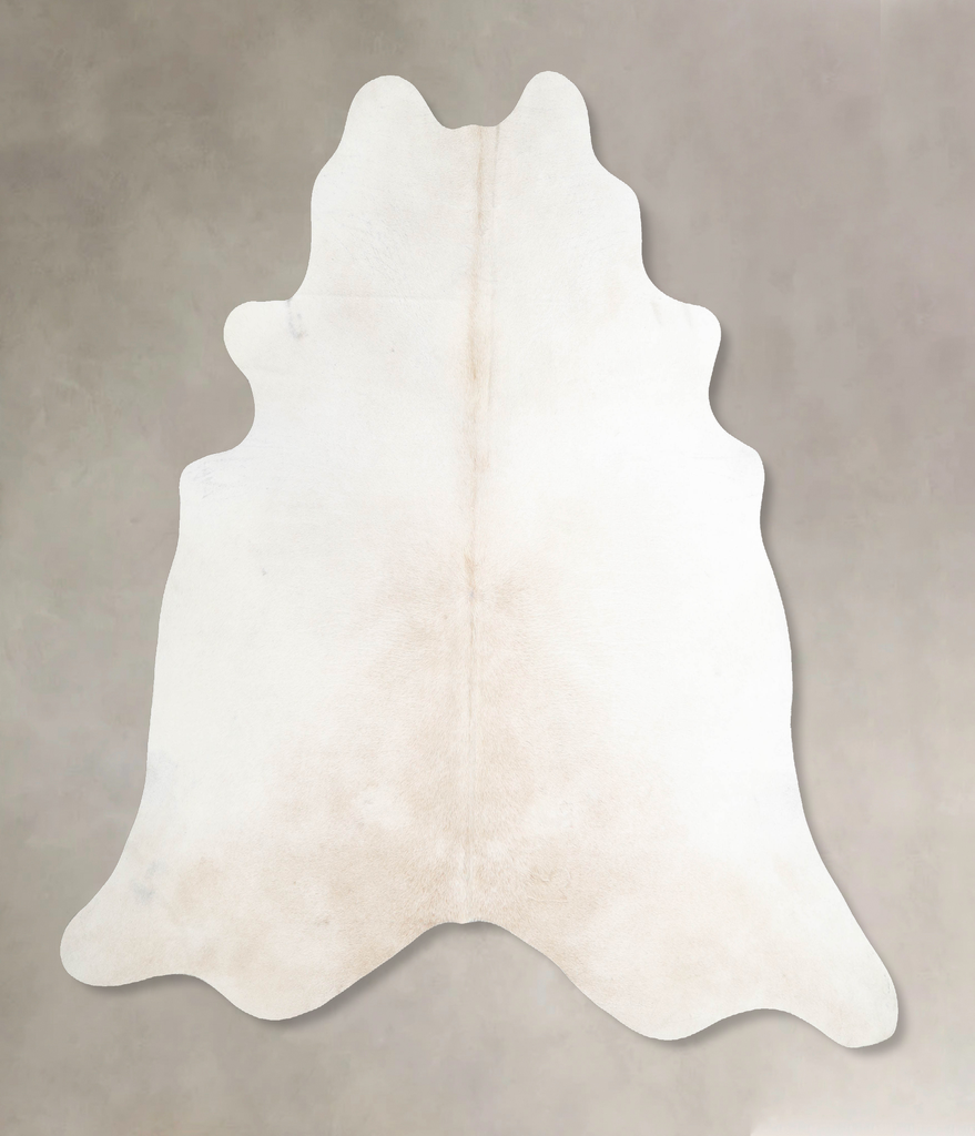Ivory with Beige X-Large Brazilian Cowhide Rug 6'10"H x 6'9"W #A46183 by Hudson Hides