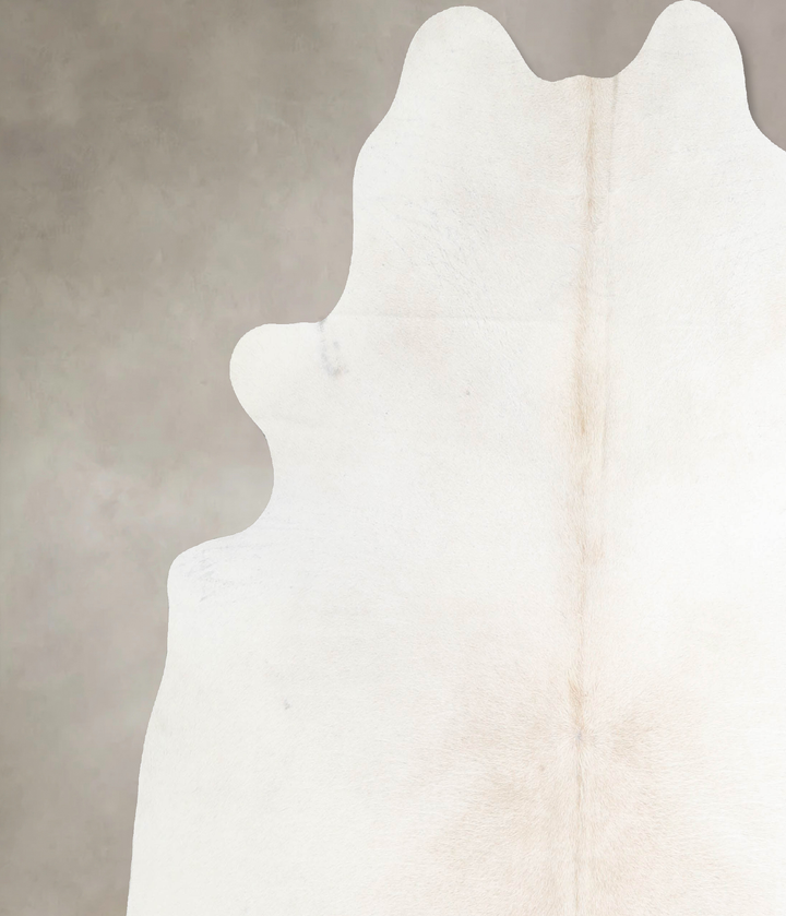 Ivory with Beige X-Large Brazilian Cowhide Rug 6'10"H x 6'9"W #A46183 by Hudson Hides