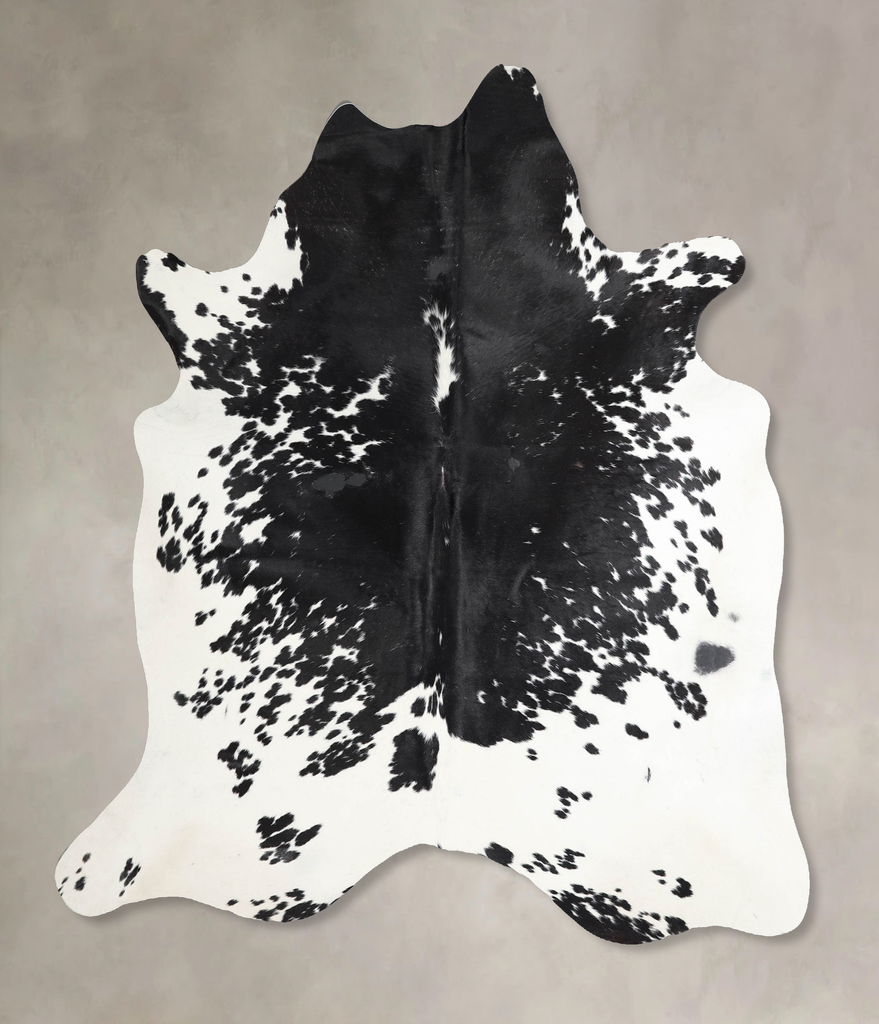 Salt and Pepper Black Large Brazilian Cowhide Rug 6'3"H x 5'10"W #A46184 by Hudson Hides