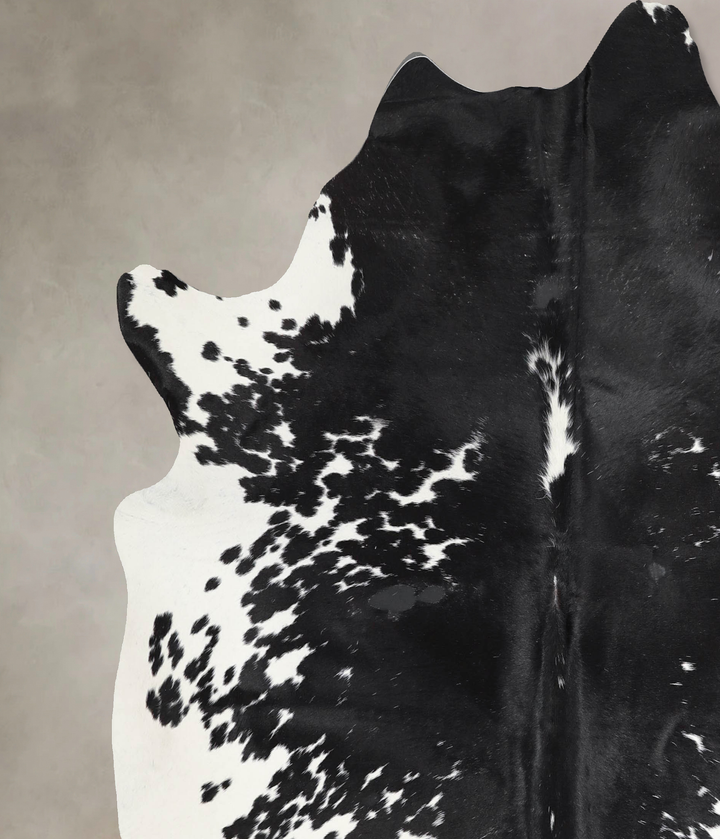 Salt and Pepper Black Large Brazilian Cowhide Rug 6'3"H x 5'10"W #A46184 by Hudson Hides