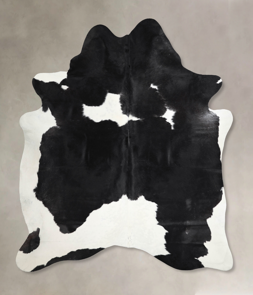Black and White X-Large Brazilian Cowhide Rug 7'8"H x 6'6"W #A46190 by Hudson Hides