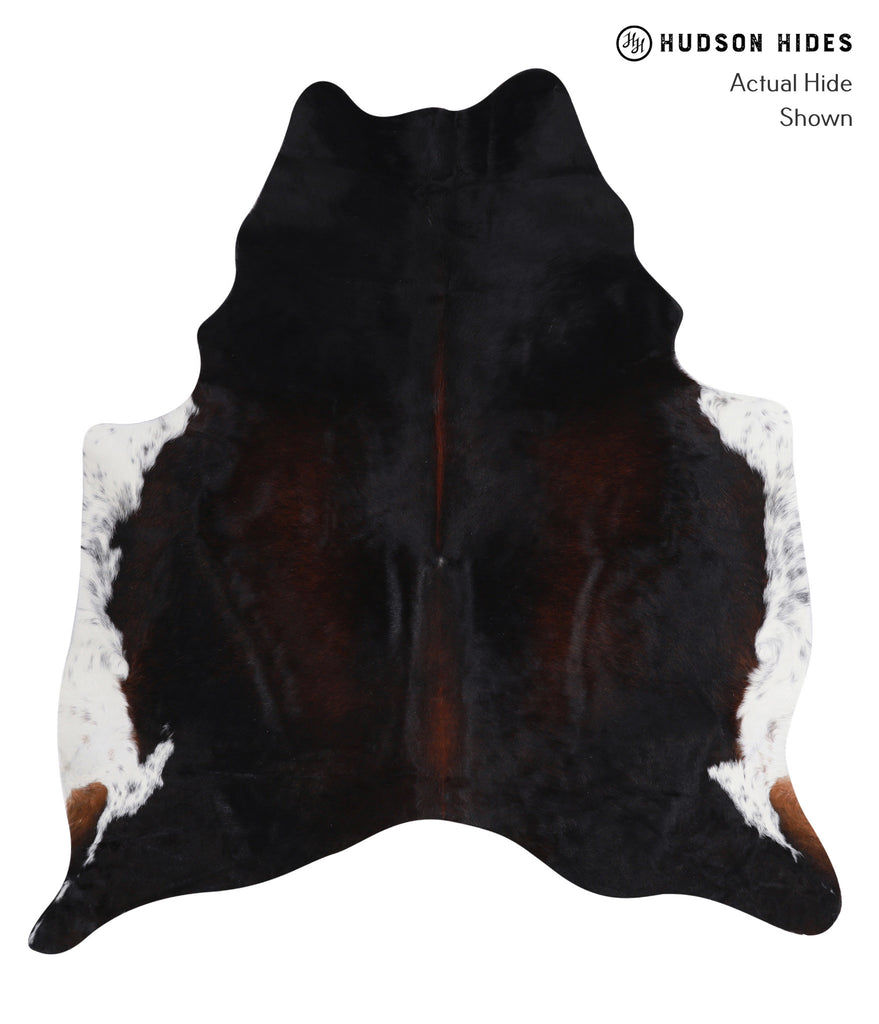 Chocolate and White X-Large Brazilian Cowhide Rug 6'11"H x 6'3"W #A4621 by Hudson Hides