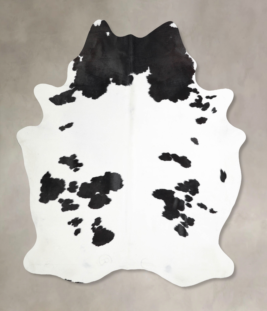Black and White X-Large Brazilian Cowhide Rug 7'1"H x 6'4"W #A46228 by Hudson Hides