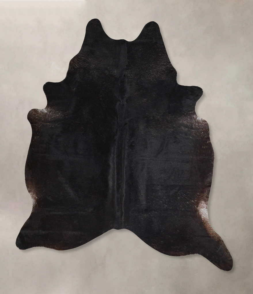 Solid Black XX-Large Brazilian Cowhide Rug 8'0"H x 6'7"W #A46266 by Hudson Hides