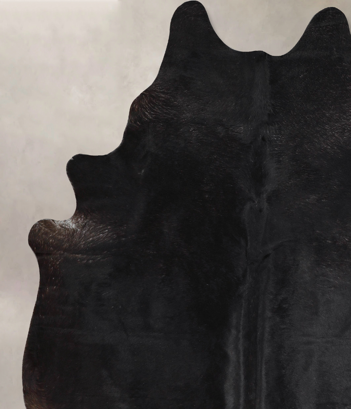 Solid Black XX-Large Brazilian Cowhide Rug 8'0"H x 6'7"W #A46266 by Hudson Hides