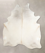 Ivory with Beige X-Large Brazilian Cowhide Rug 7'10"H x 6'0"W #A46281 by Hudson Hides