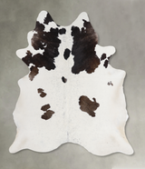 Chocolate and White X-Large Brazilian Cowhide Rug 6'10"H x 6'4"W #A4632 by Hudson Hides