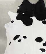 Black and White XX-Large Brazilian Cowhide Rug 8'4"H x 7'11"W #A4636 by Hudson Hides