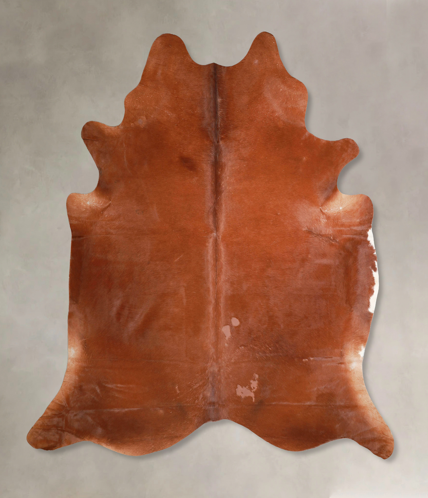Solid Brown XX-Large Brazilian Cowhide Rug 7'7"H x 7'2"W #A46376 by Hudson Hides