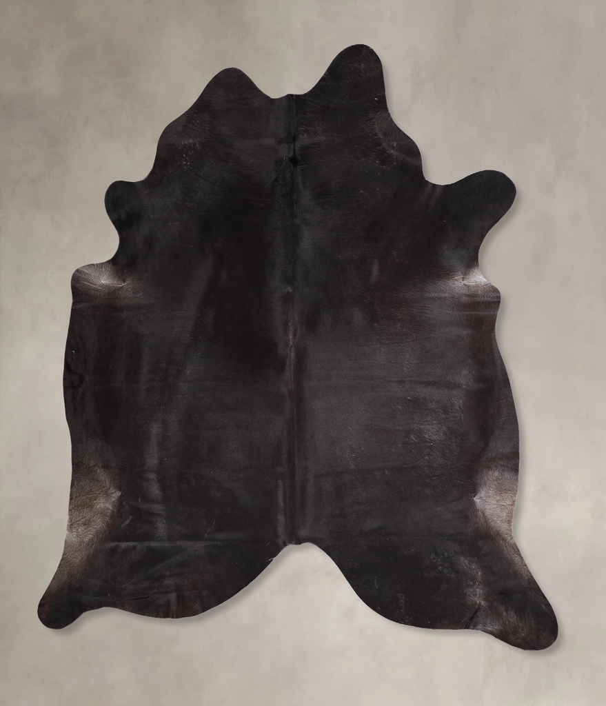 Solid Black XX-Large Brazilian Cowhide Rug 7'5"H x 6'11"W #A46377 by Hudson Hides