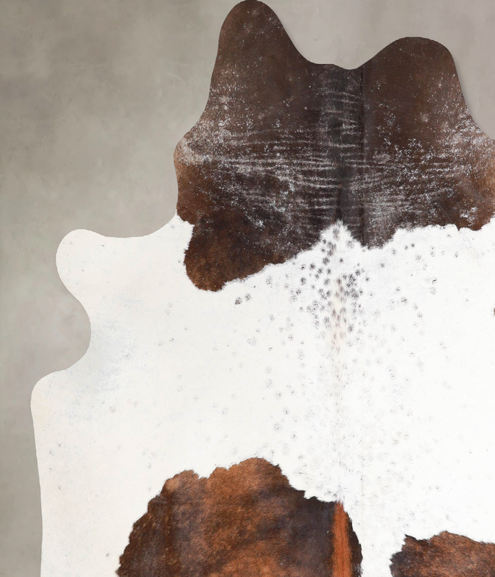Chocolate and White X-Large Brazilian Cowhide Rug 7'4"H x 6'5"W #A46381 by Hudson Hides