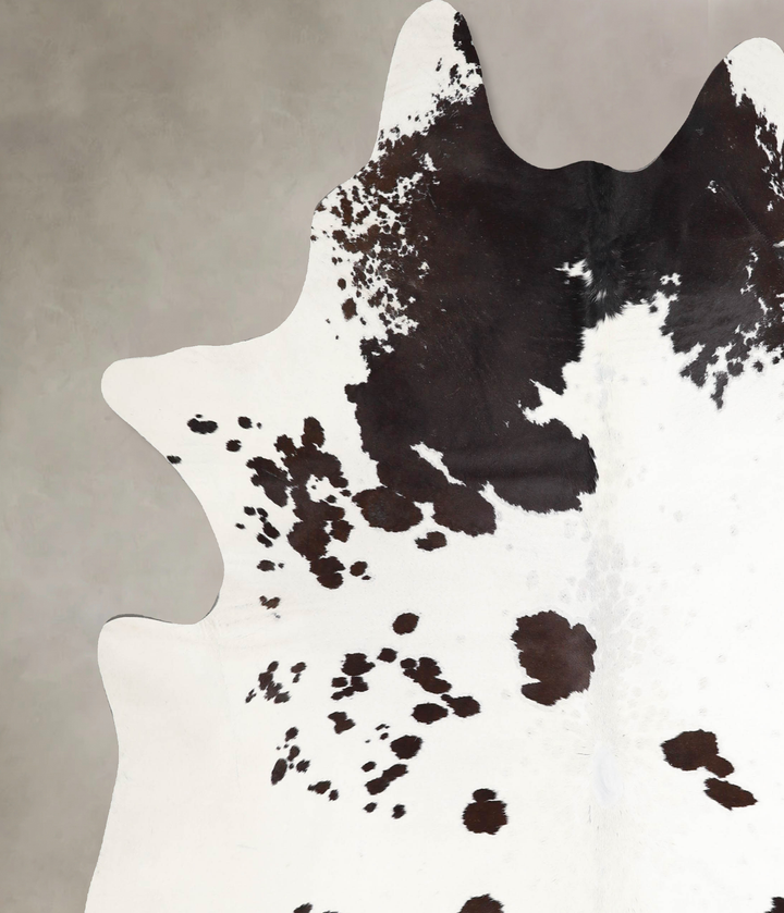 Chocolate and White XX-Large Brazilian Cowhide Rug 7'10"H x 6'10"W #A46383 by Hudson Hides
