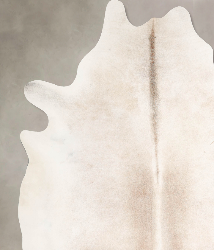 Ivory with Beige XX-Large Brazilian Cowhide Rug 7'6"H x 7'1"W #A46390 by Hudson Hides