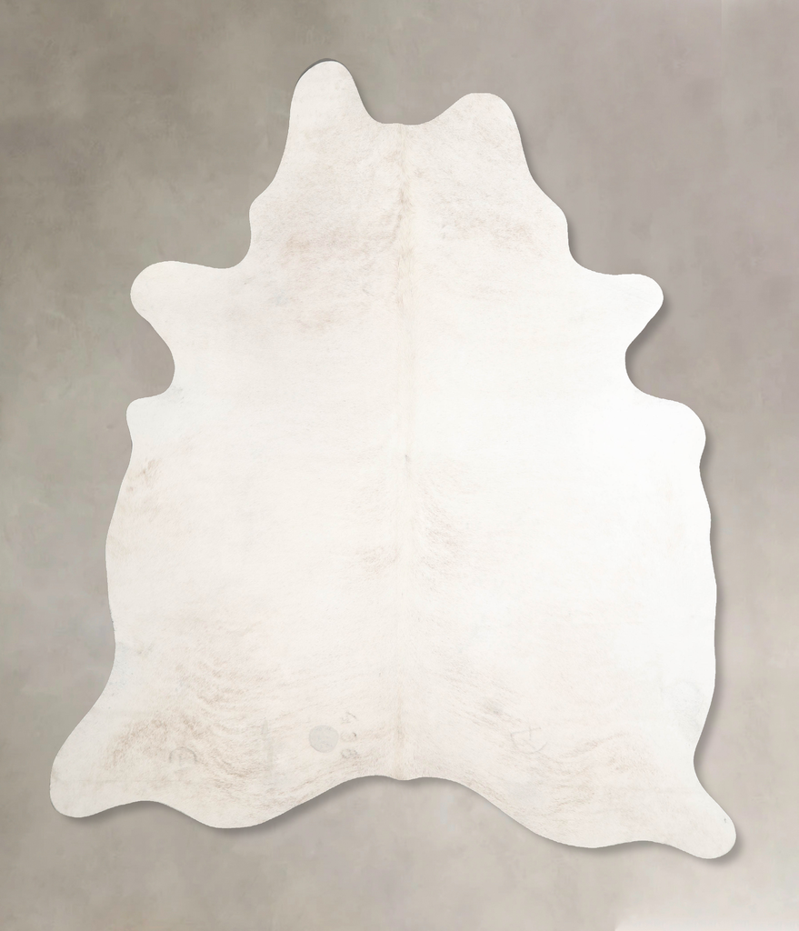 Ivory with Beige X-Large Brazilian Cowhide Rug 7'6"H x 6'5"W #A46409 by Hudson Hides