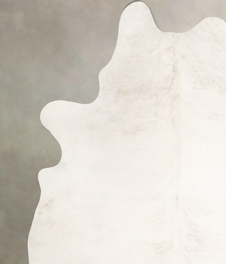 Ivory with Beige X-Large Brazilian Cowhide Rug 7'6"H x 6'5"W #A46409 by Hudson Hides