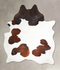 Chocolate and White X-Large Brazilian Cowhide Rug 7'2