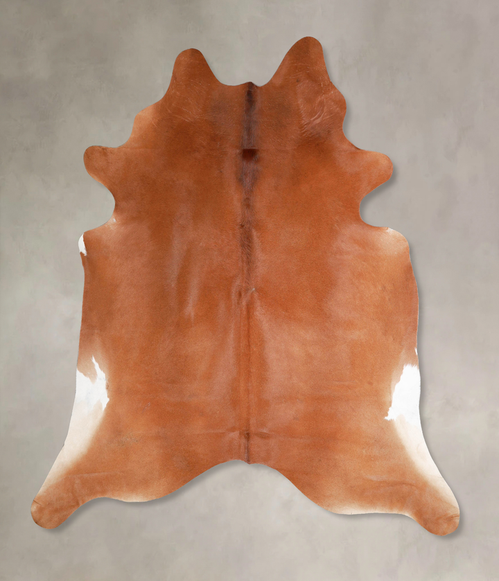 Solid Brown X-Large Brazilian Cowhide Rug 7'1"H x 6'6"W #A46441 by Hudson Hides