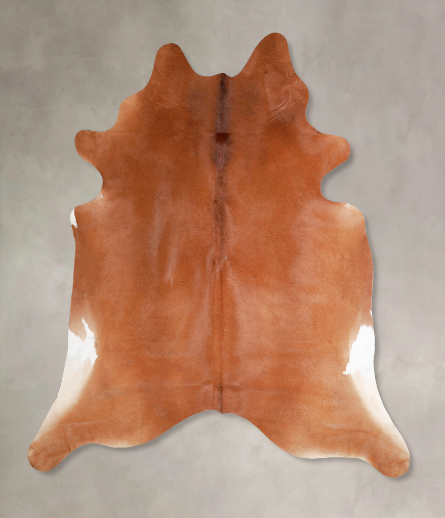 Solid Brown X-Large Brazilian Cowhide Rug 7'1"H x 6'6"W #A46441 by Hudson Hides