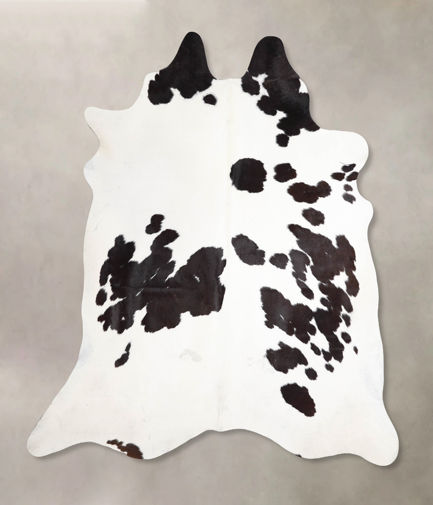 Black and White X-Large Brazilian Cowhide Rug 7'1"H x 6'11"W #A46450 by Hudson Hides