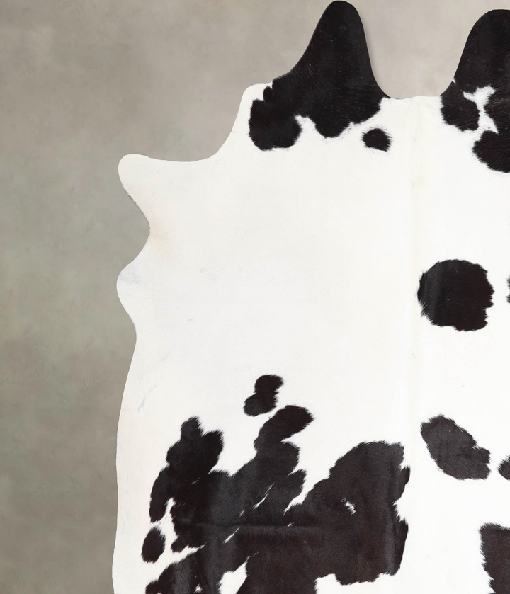Black and White X-Large Brazilian Cowhide Rug 7'1"H x 6'11"W #A46450 by Hudson Hides