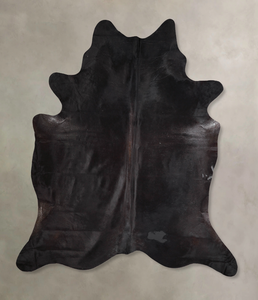 Solid Black XX-Large Brazilian Cowhide Rug 8'4"H x 7'3"W #A46482 by Hudson Hides