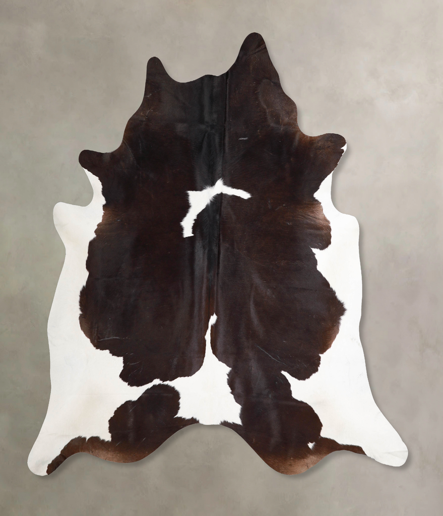 Chocolate and White XX-Large Brazilian Cowhide Rug 7'7"H x 7'3"W #A46483 by Hudson Hides