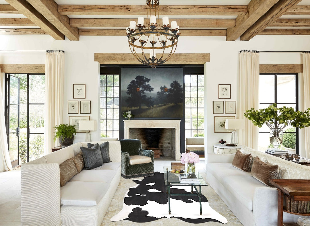 Black and White XX-Large Brazilian Cowhide Rug 7'10"H x 6'5"W #A46488 