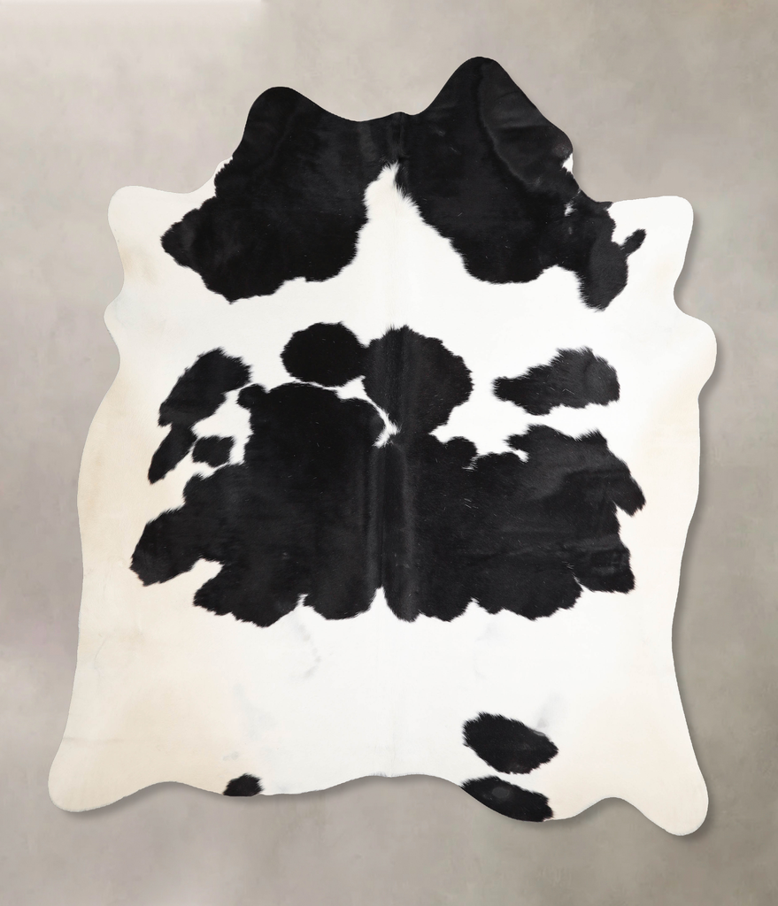 Black and White X-Large Brazilian Cowhide Rug 7'7"H x 6'7"W #A46497 by Hudson Hides