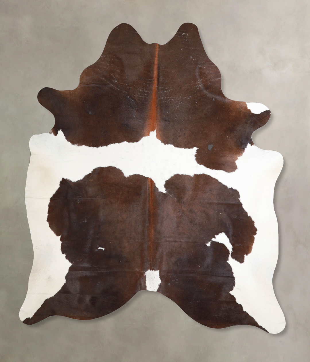 Chocolate and White X-Large Brazilian Cowhide Rug 7'6"H x 6'3"W #A4650