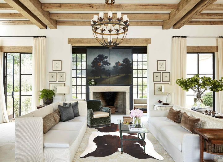 Chocolate and White X-Large Brazilian Cowhide Rug 7'6"H x 6'3"W #A46501 by Hudson Hides